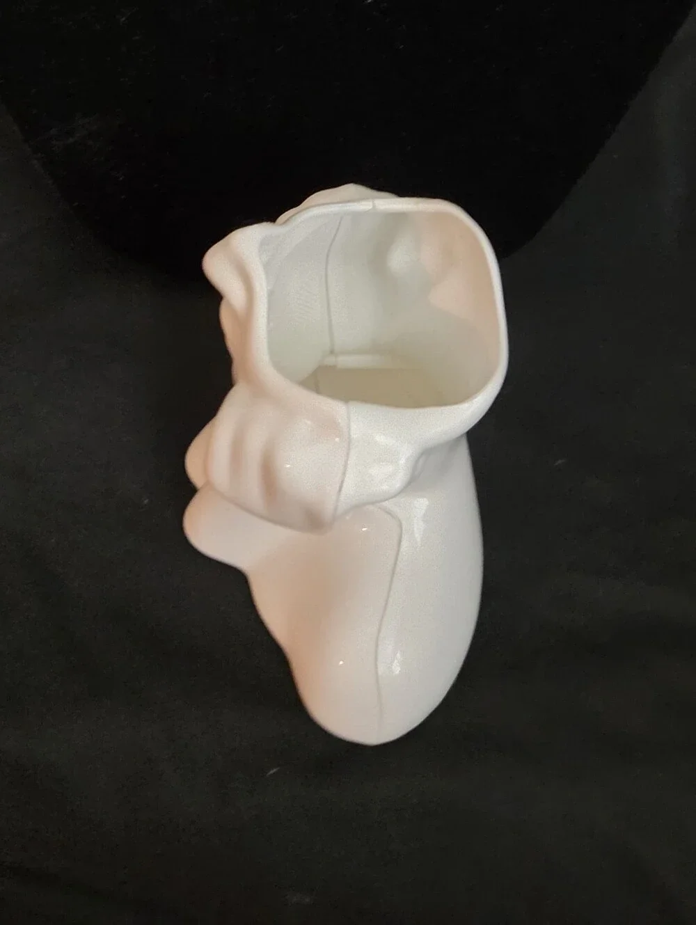 White Makeup Brush Storage Box Or Planter Contemplative Face